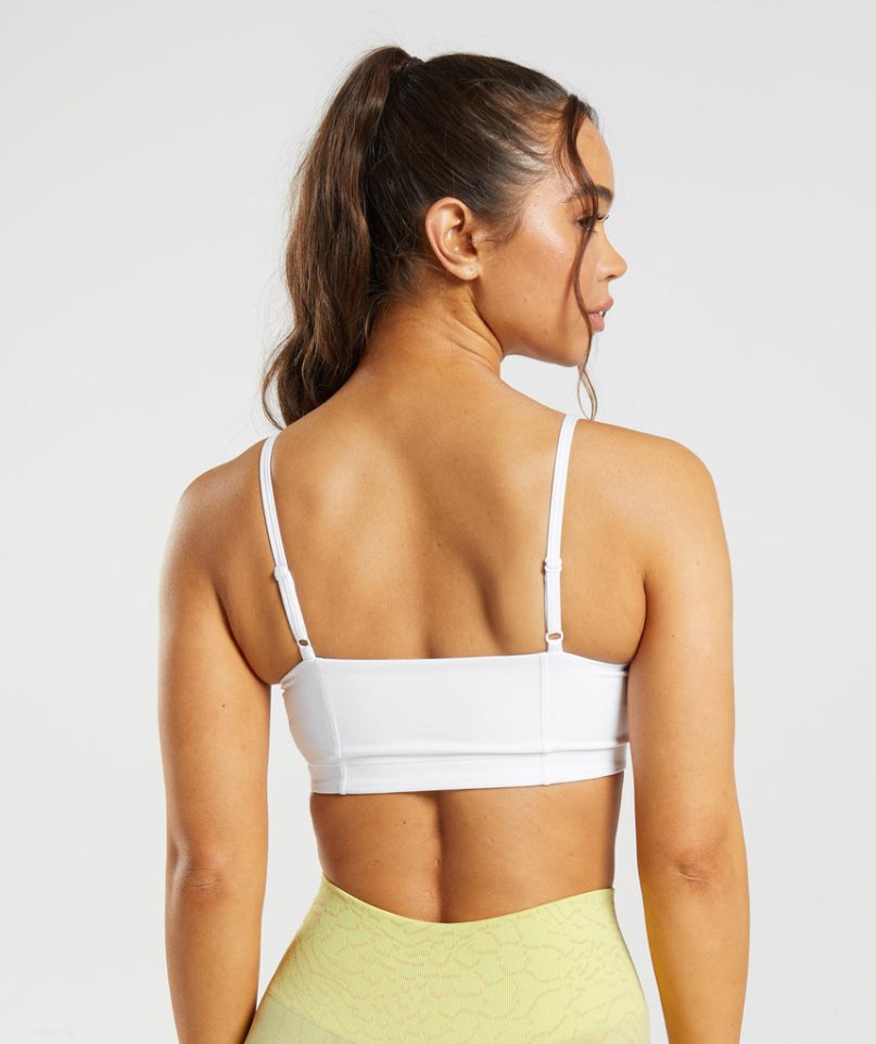 Staniki Sportowe Gymshark Legacy Bandeau Damskie Białe | PL 316HYN